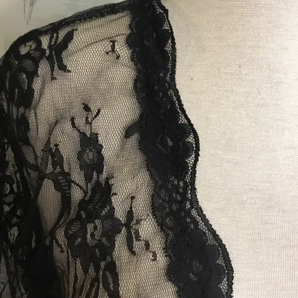 2/$20 Black Lace Sheer Long Robe. NWOT - Picture 7 of 9